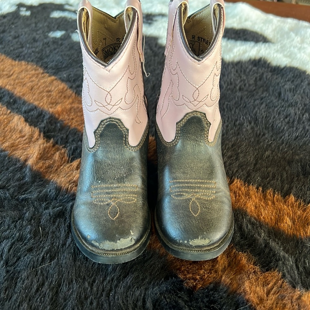 Pink and brown Smokey mountain girls cowgirl boots